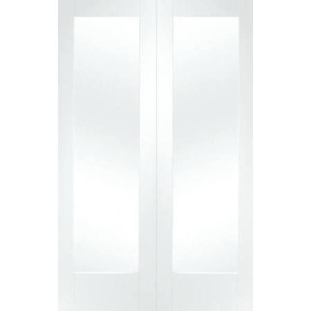 XL White Primed Pattern 10 Pair with Clear Glass - 1220 x 1981 x 40mm